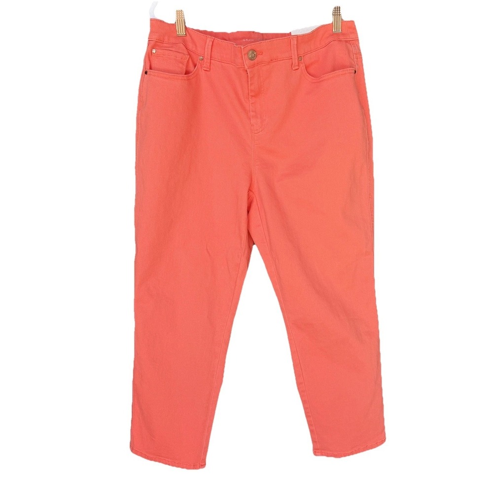 Chico's Platinum Slim Fit Coral Crop Jeans Size 2 Regular US 12 NWT